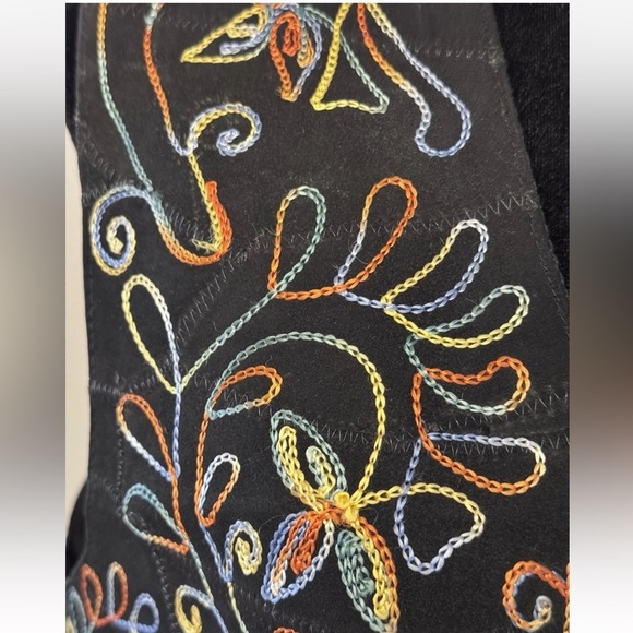 Vintage WillowRidge Womens Vest Sz S Black Embroidery Patchwork Festival Western - Picture 7 of 8